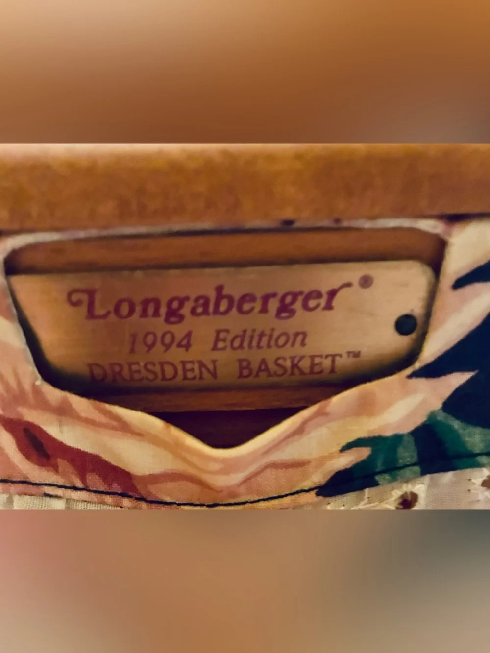 Longaberger 1994 Dresden Basket Combo w/ Family Signatures